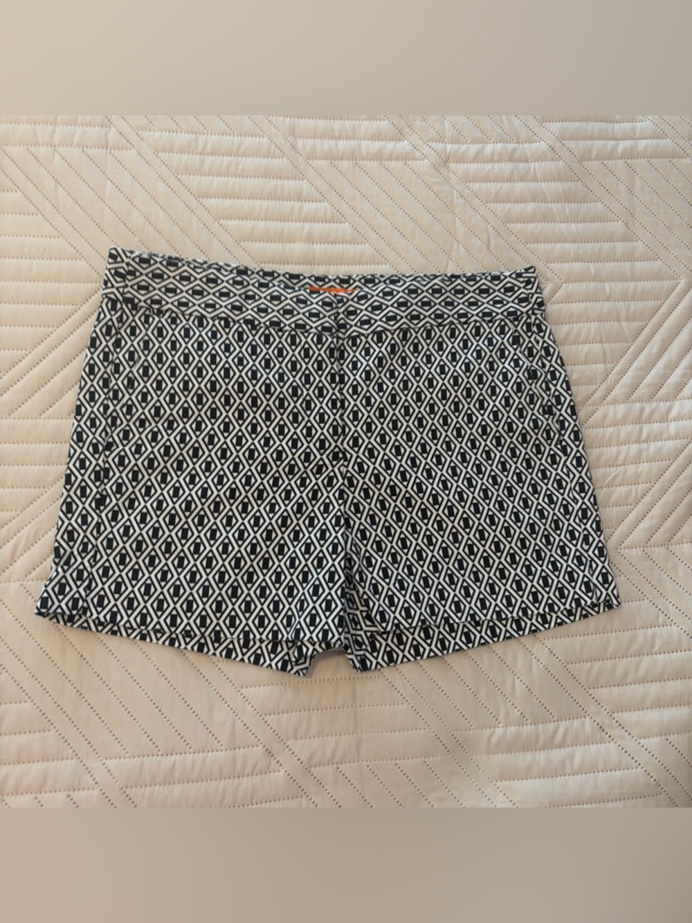 Joe Fresh Black and White Geometric High-Waist Shorts